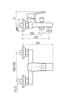 Смеситель для ванны Rav Slezak Colorado CO154.5CMATC черный хром
